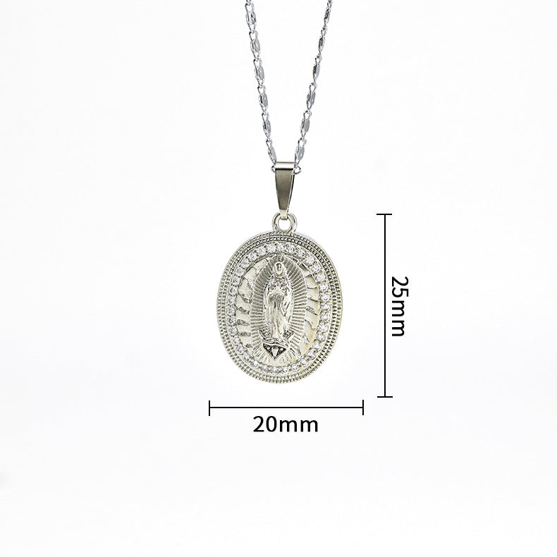 Wholesale Religious Copper Micro Inlaid Zircon Personalized Fashion Necklaces